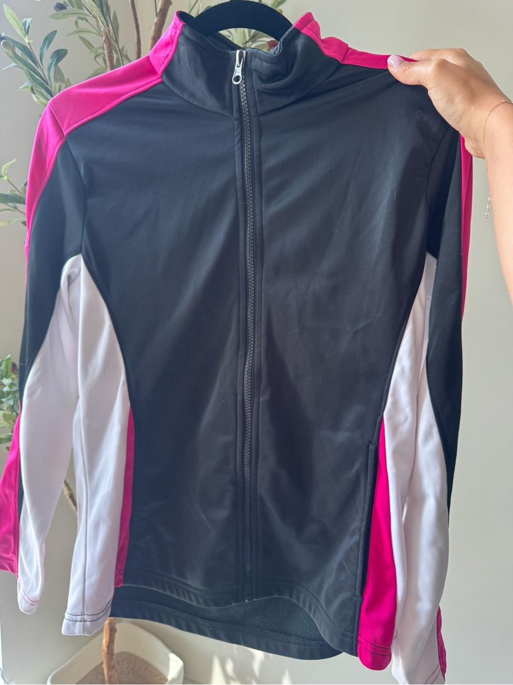 Charles River Apparel Women’s Black, Hot Pink & White Zip-Front Ski Jacket